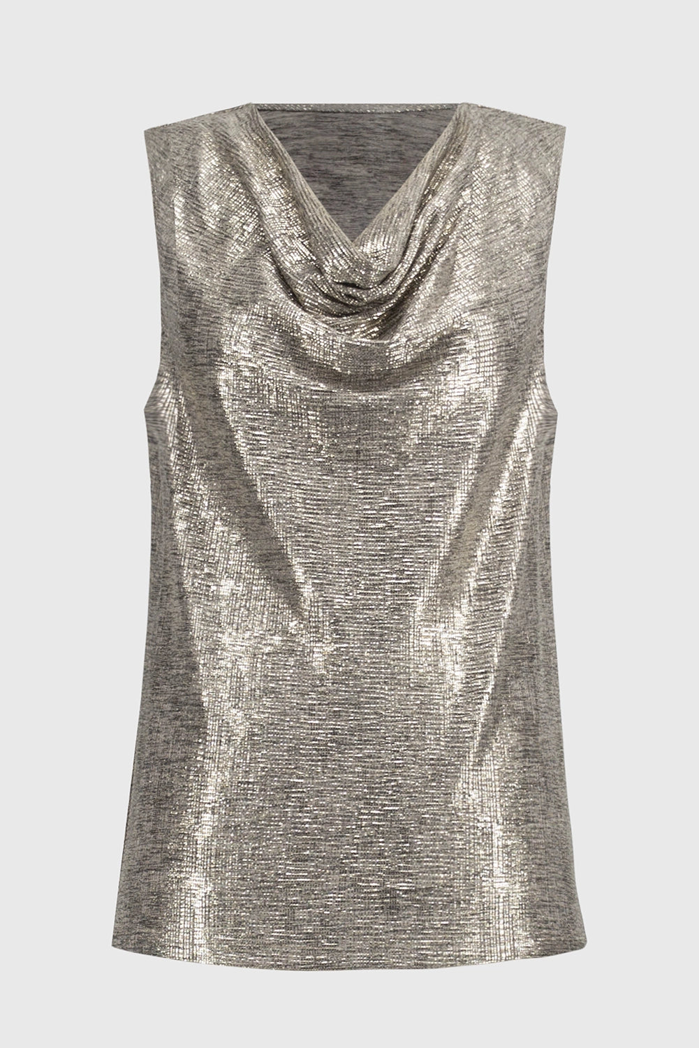 Joseph Ribkoff Foiled Melange Knit Sleeveless Top Jr251081