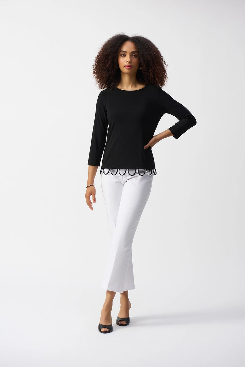 Joseph Ribkoff Silky Knit Loop Detail Fitted Top Jr251133