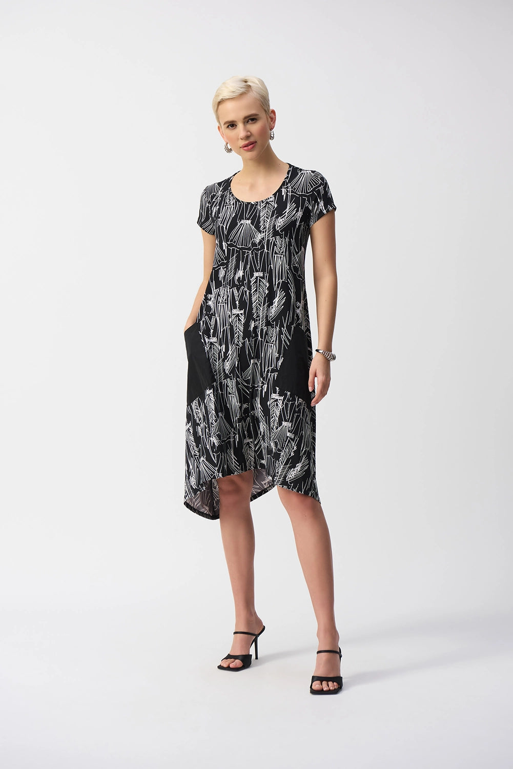 Joseph Ribkoff Silky Knit Conversational Print Cocoon Dress Jr251140