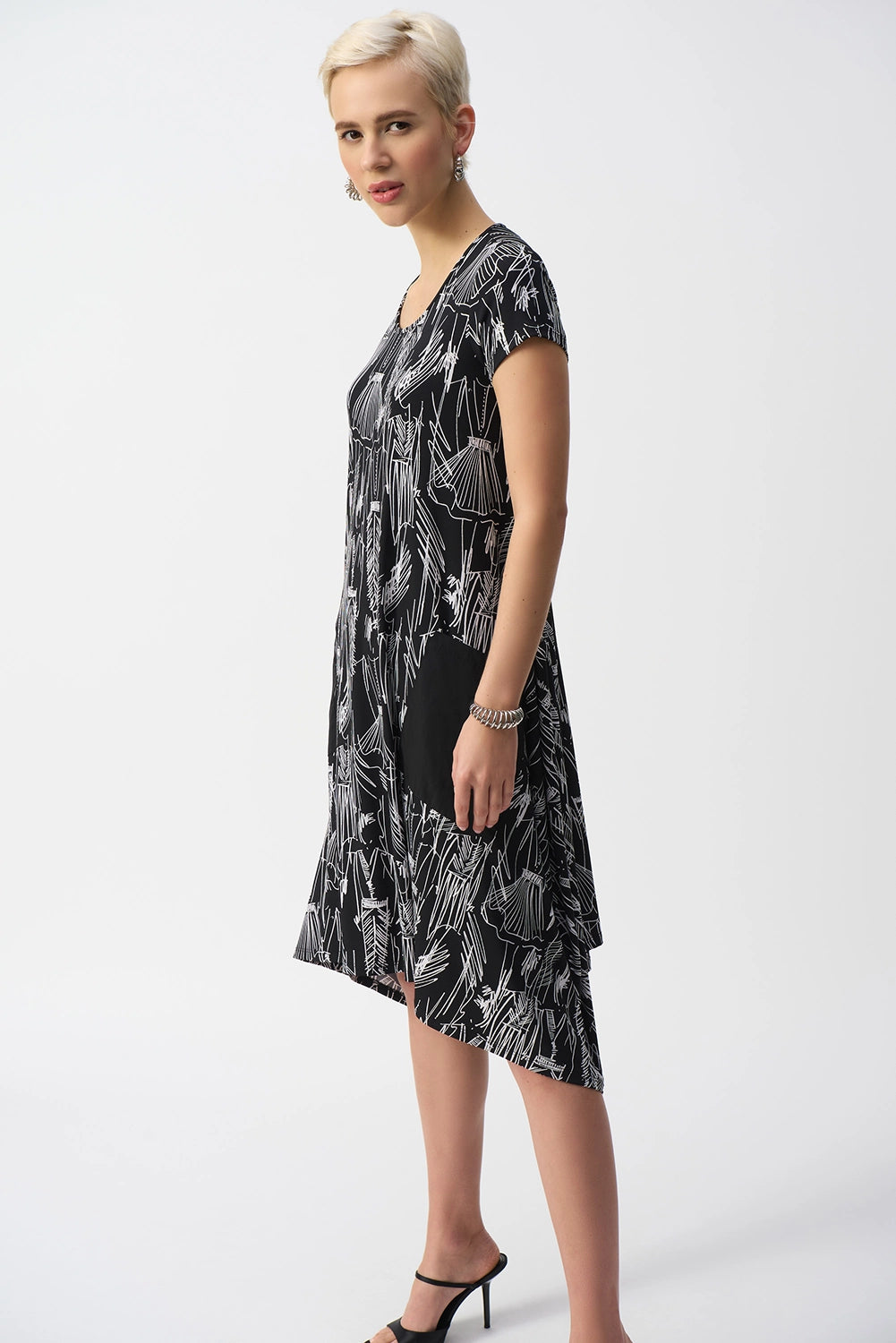 Joseph Ribkoff Silky Knit Conversational Print Cocoon Dress Jr251140