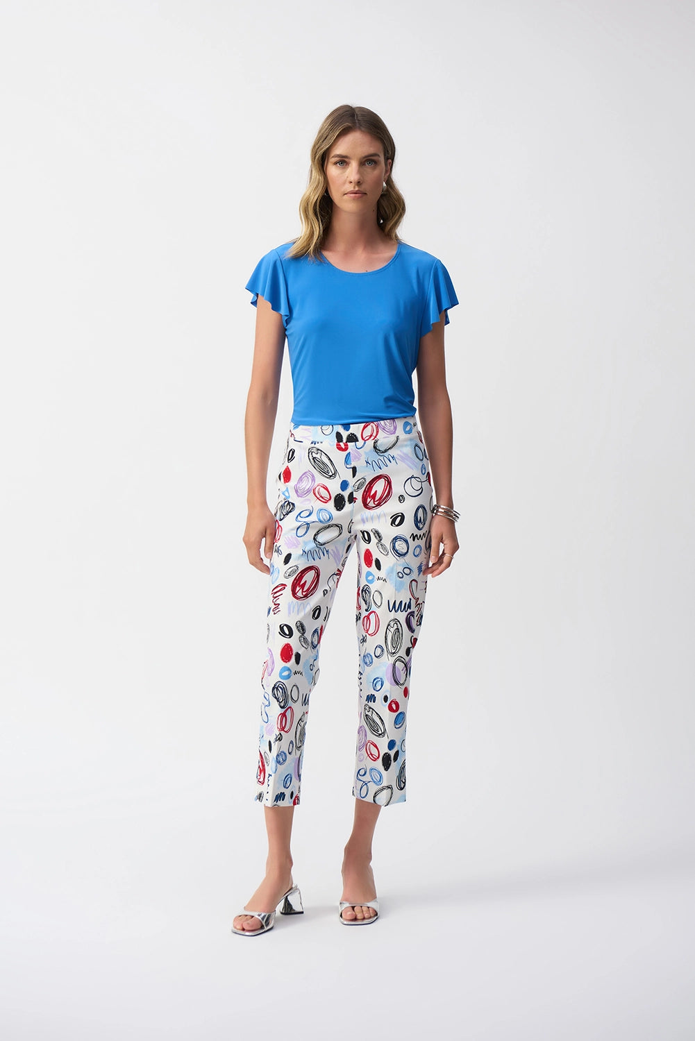 Joseph Ribkoff Millennium Abstract Print Crop Pants Jr251221