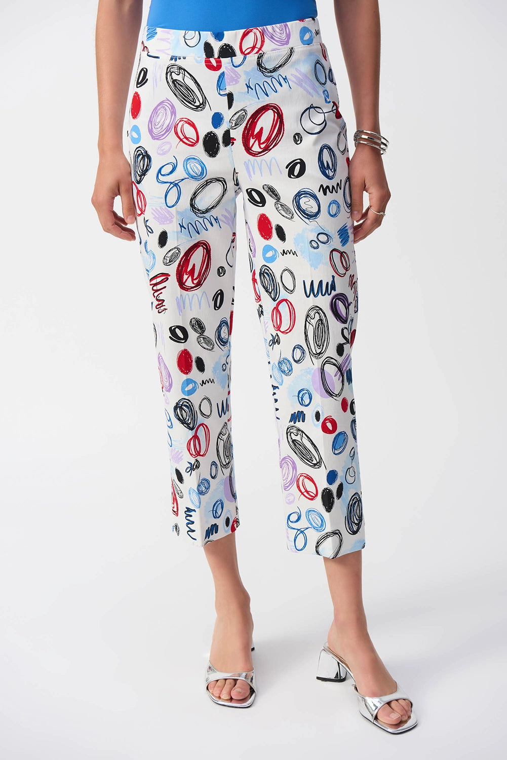 Joseph Ribkoff Millennium Abstract Print Crop Pants Jr251221