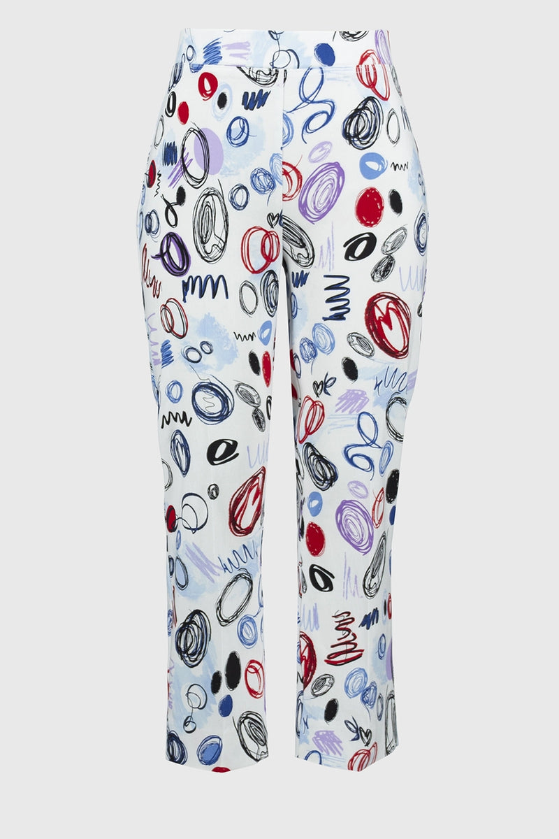 Joseph Ribkoff Millennium Abstract Print Crop Pants Jr251221