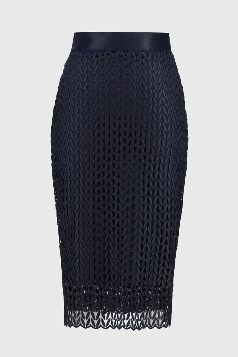 Joseph Ribkoff Signature | Guipure Lace Pencil Skirt Jr251755