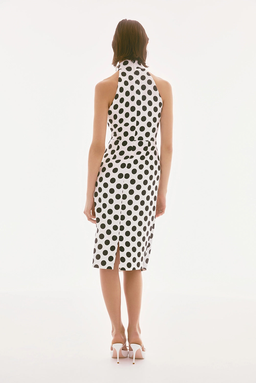 Joseph Ribkoff Signature | Lux Twill Dot Print Halter Dress Jr251759