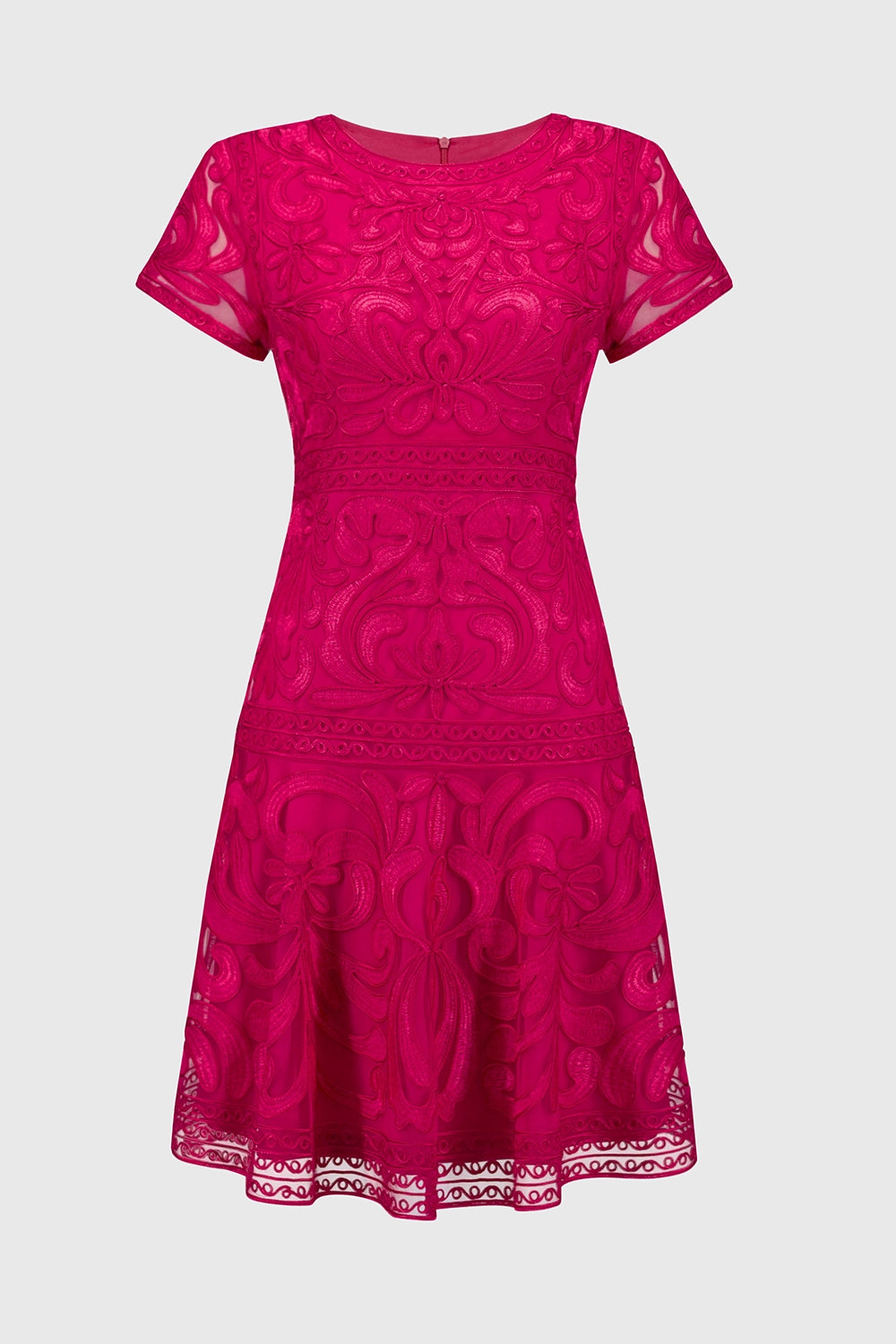 Joseph Ribkoff Signature | Embroidered Mesh Fit and Flare Dress Jr251768X