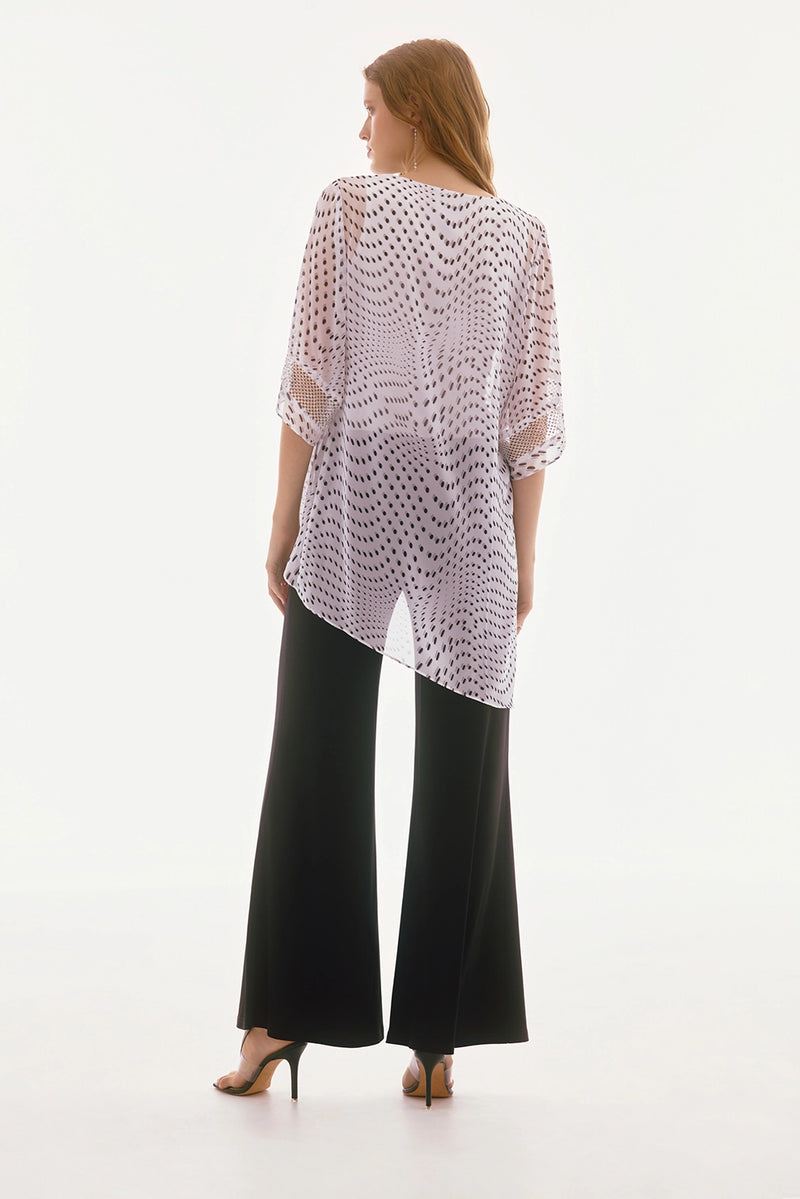 Joseph Ribkoff Signature | Chiffon Dot Print Layered Top Jr251774