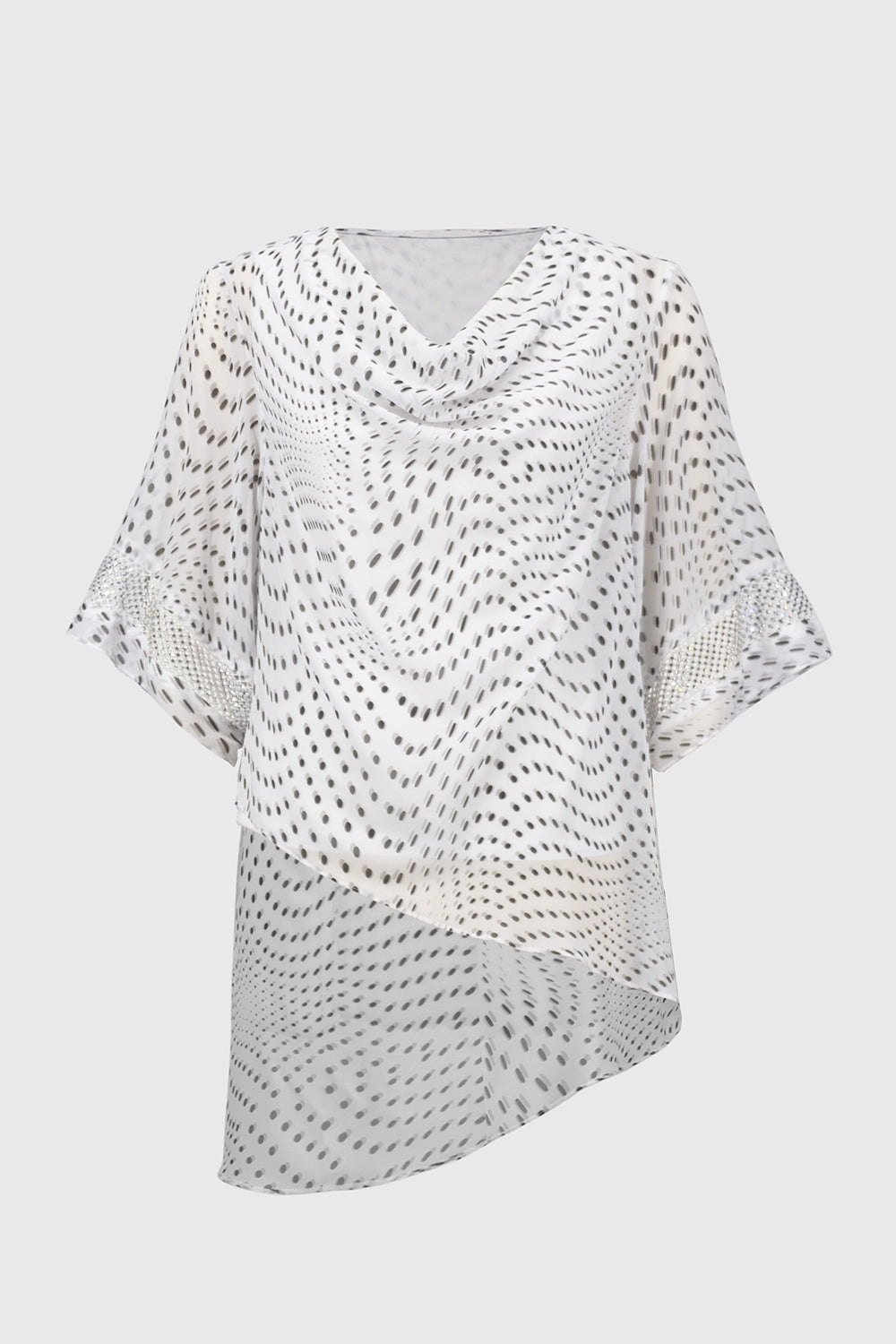 Joseph Ribkoff Signature | Chiffon Dot Print Layered Top Jr251774