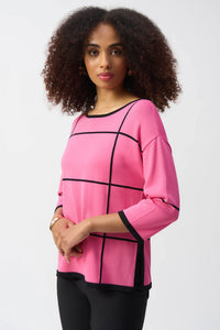 Joseph Ribkoff Plaid Sweater Knit Pullover Jr251918