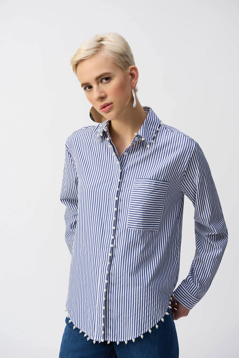 Joseph Ribkoff Striped Stretch Cotton Shirt Jr251942