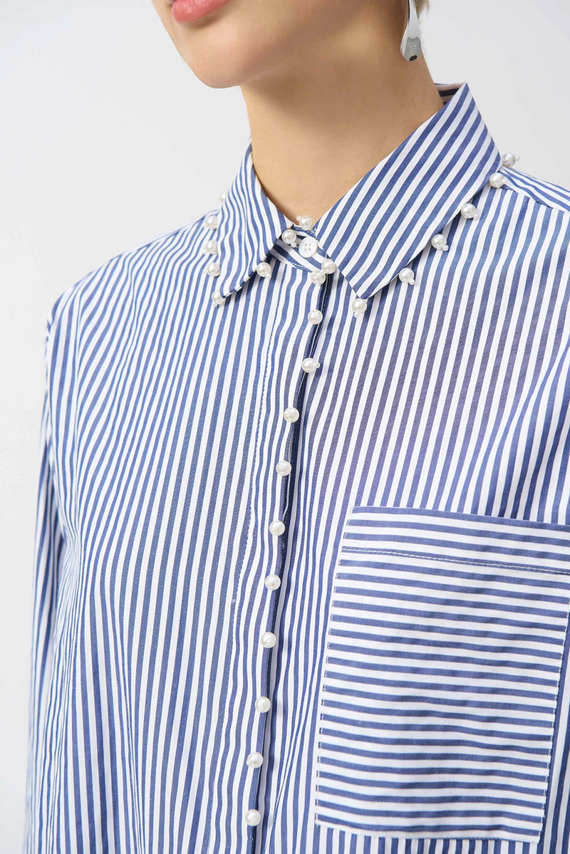 Joseph Ribkoff Striped Stretch Cotton Shirt Jr251942