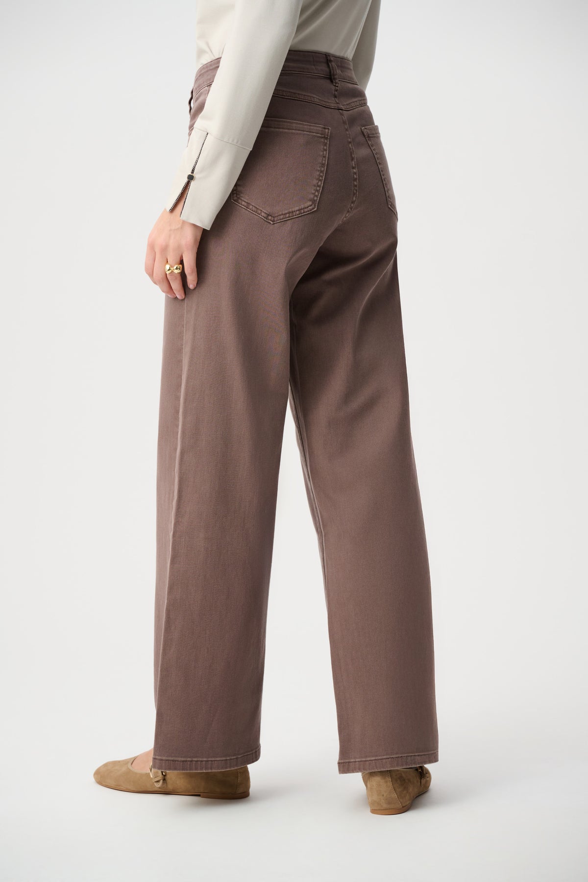 Joseph Ribkoff Classic Wide-Leg Stretch Jeans in Mink Jr251968F26