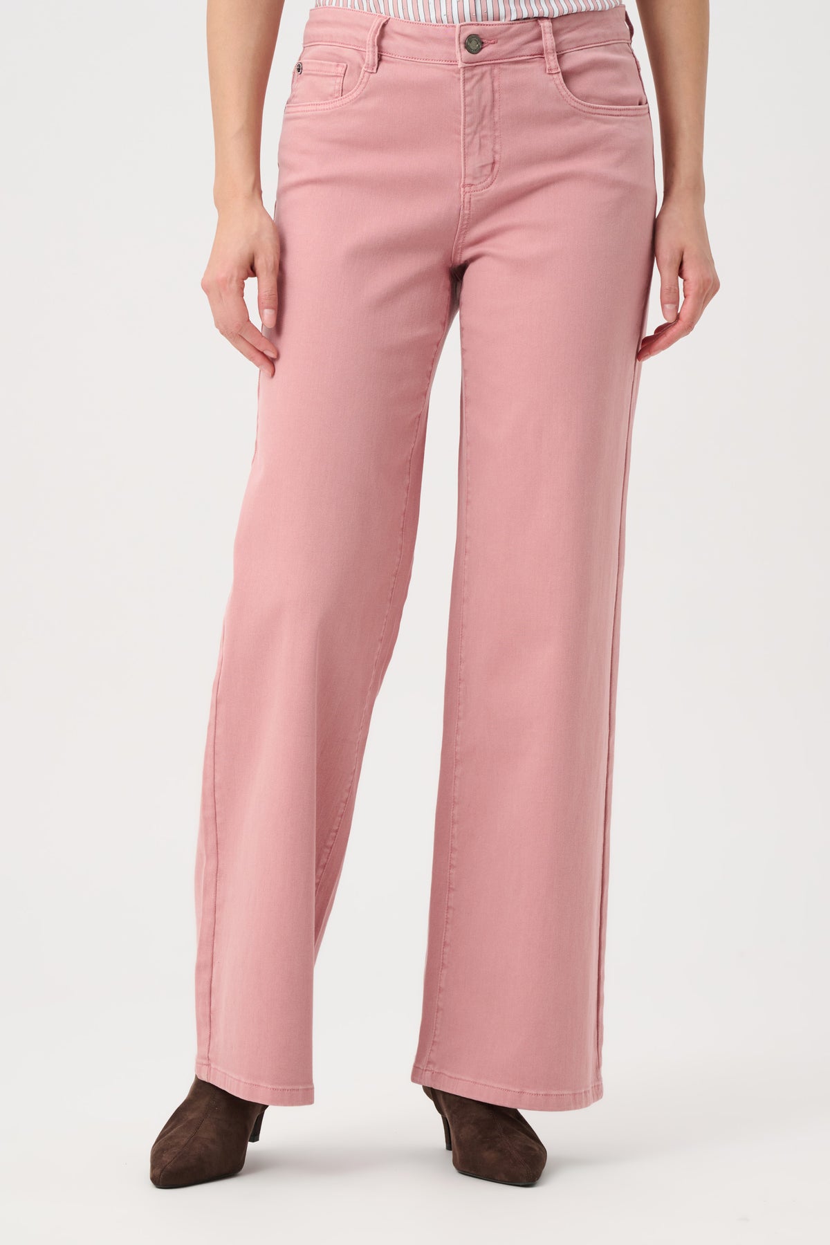 Joseph Ribkoff Classic Wide-Leg Stretch Jeans in Vintage Rose Jr251968F26