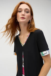 Joseph Ribkoff Silky Knit Word Print Cocoon Dress Jr252026