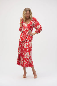 Joseph Ribkoff Satin Floral Print Straight Top Jr252119