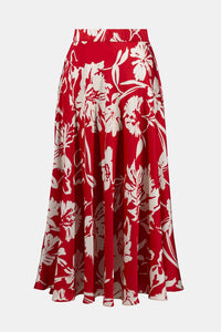 Joseph Ribkoff Satin Floral Print A-Line Skirt Jr252176