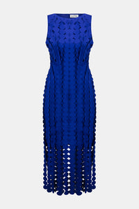 Joseph Ribkoff Signature Scuba Knit Sheath Dress with Circle Fringes Jr252712