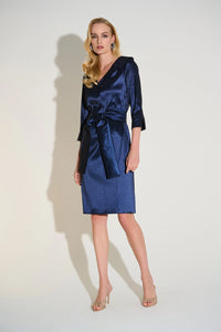 Joseph Ribkoff Stretch Taffeta Sheath Dress with Sash Belt Jr252718F25