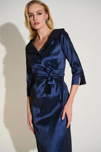 Joseph Ribkoff Stretch Taffeta Sheath Dress with Sash Belt Jr252718F25