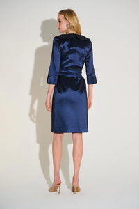 Joseph Ribkoff Stretch Taffeta Sheath Dress with Sash Belt Jr252718F25