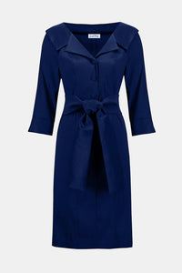 Joseph Ribkoff Stretch Taffeta Sheath Dress with Sash Belt Jr252718F25
