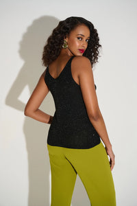 Joseph Ribkoff Metallic Knitted Camisole with Rhinestones Jr252915