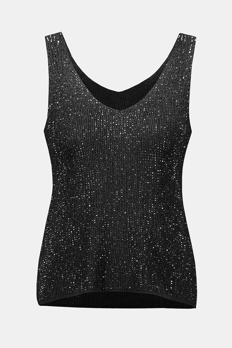 Joseph Ribkoff Metallic Knitted Camisole with Rhinestones Jr252915