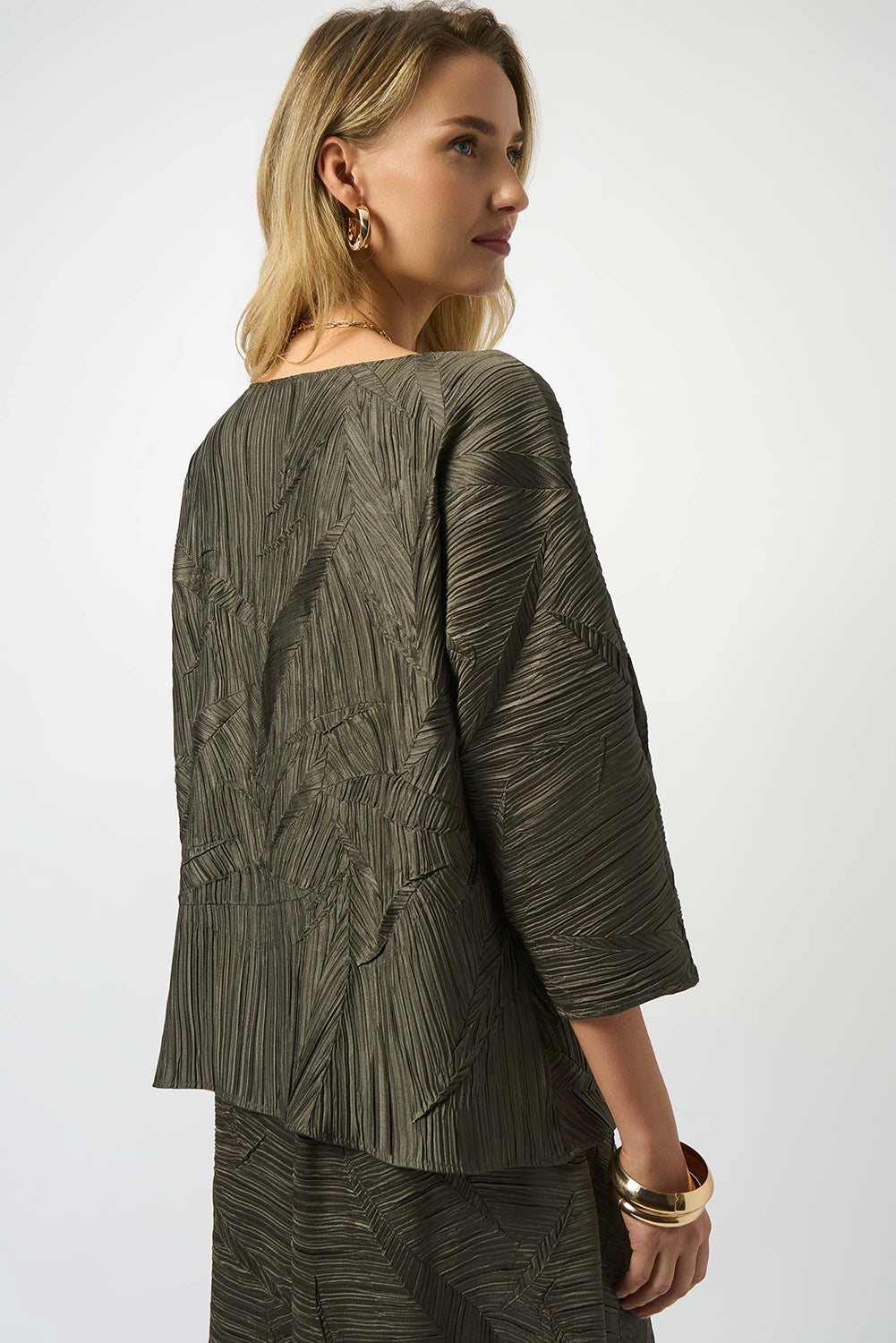 Joseph Ribkoff Pleated Satin Boxy Top Jr253002