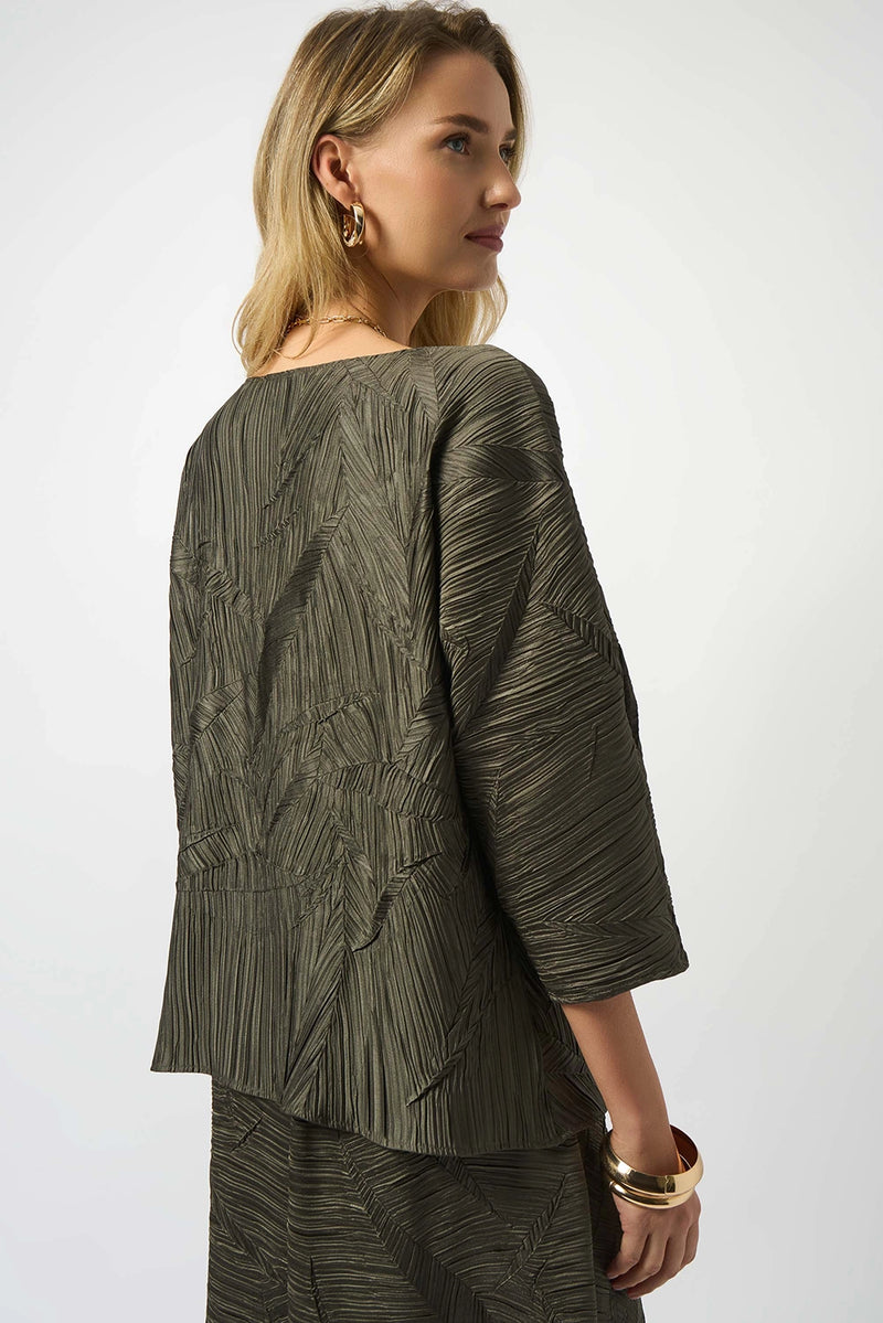 Joseph Ribkoff Pleated Satin Boxy Top Jr253002
