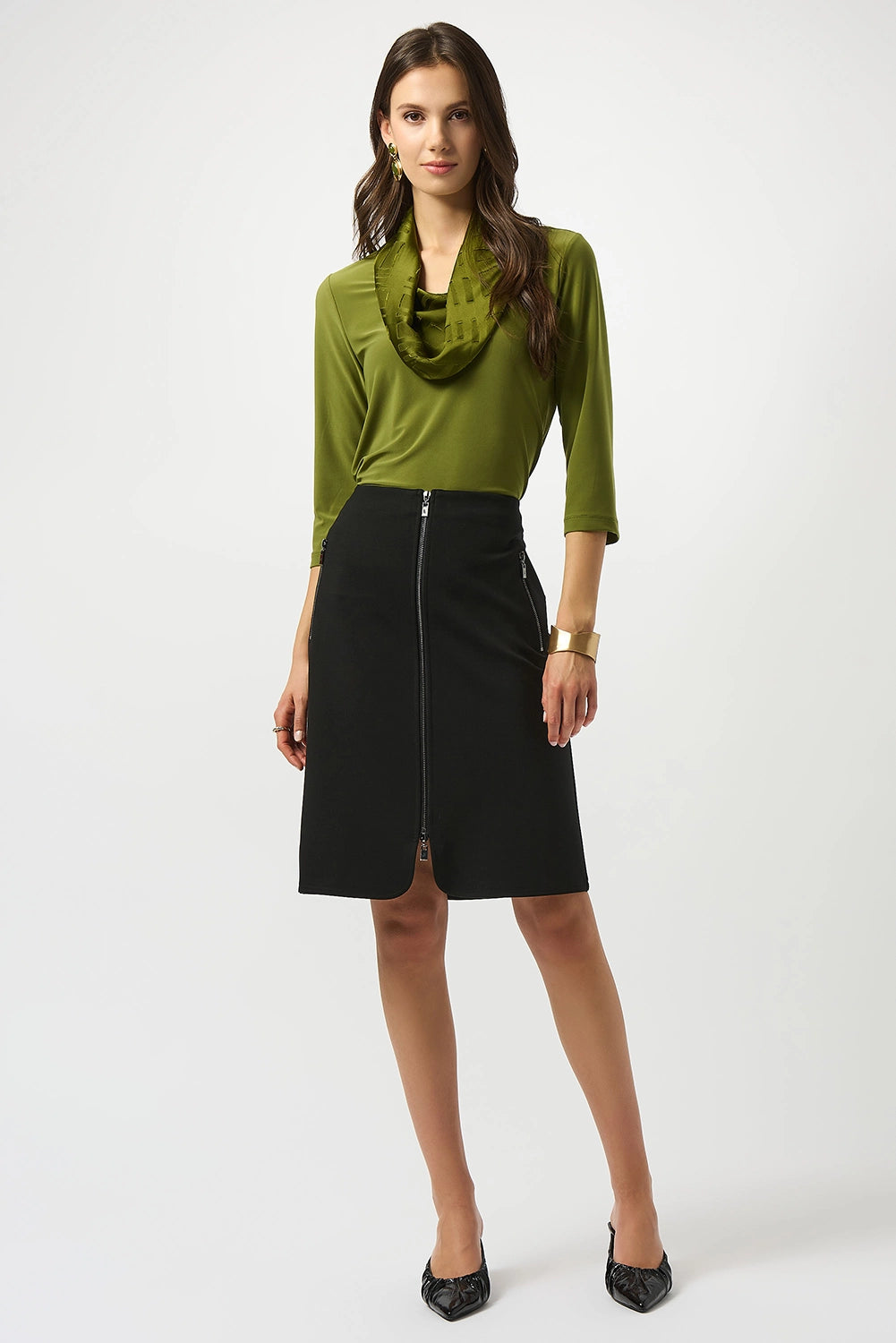 Joseph Ribkoff Heavy Knit A-Line Skirt Jr253036