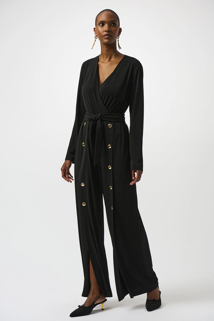 Joseph Ribkoff Moss Crepe Wide-Leg Jumpsuit Jr253119