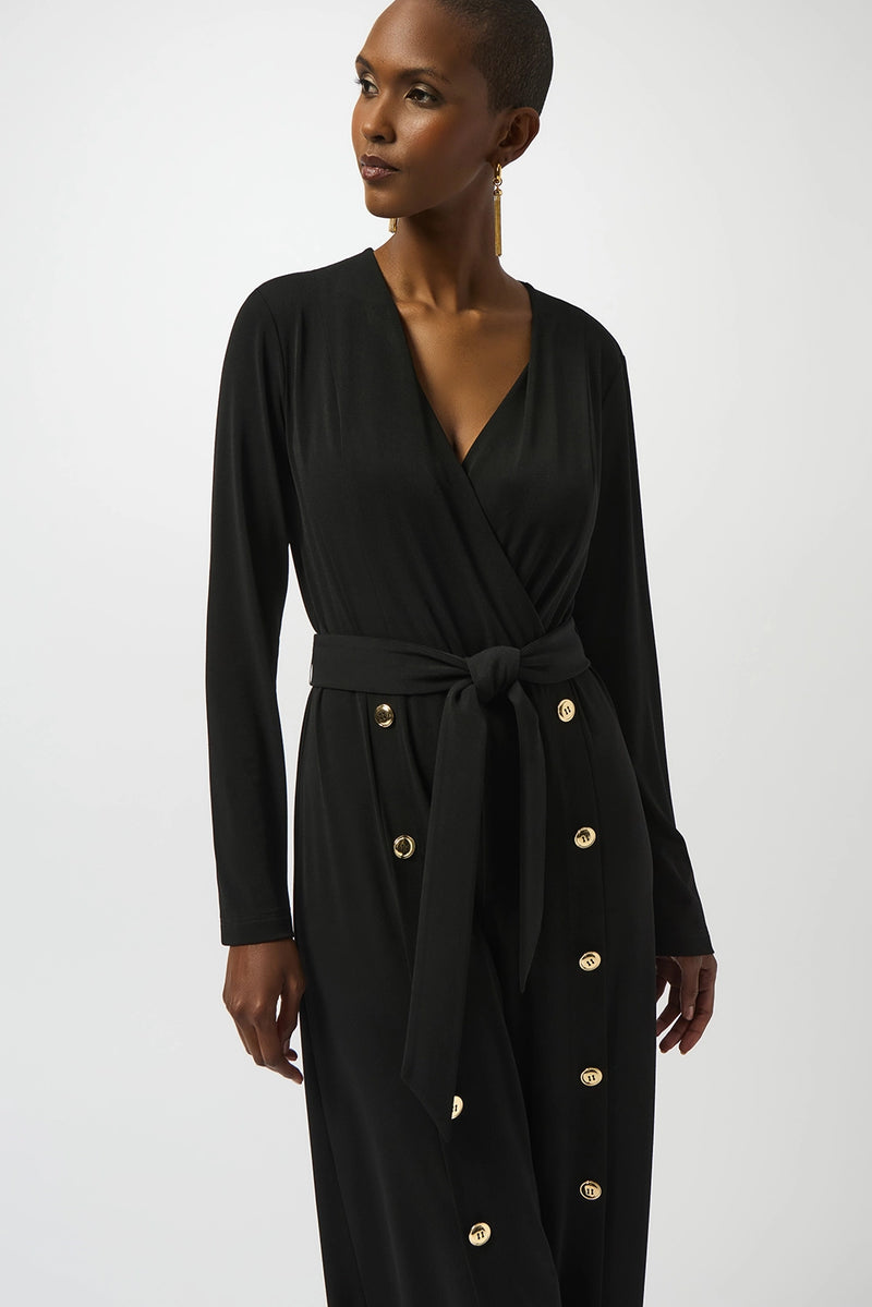 Joseph Ribkoff Moss Crepe Wide-Leg Jumpsuit Jr253119