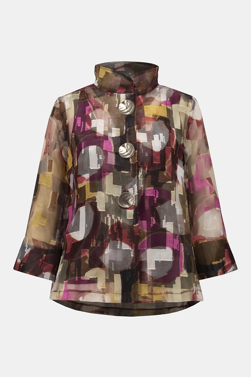 Joseph Ribkoff Organza Abstract Print Two-Piece Trapeze Jacket Jr253163