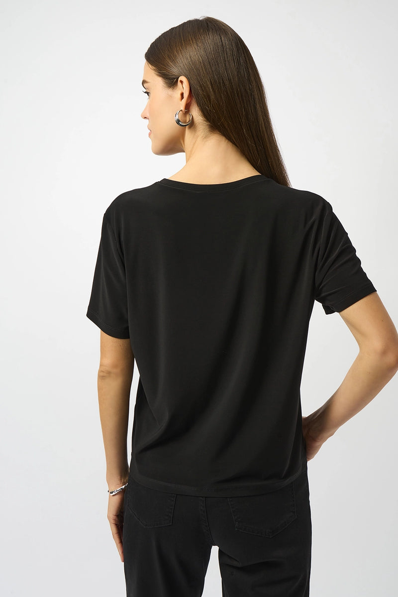 Joseph Ribkoff Silky Knit Embellished Boxy T-Shirt Jr253203