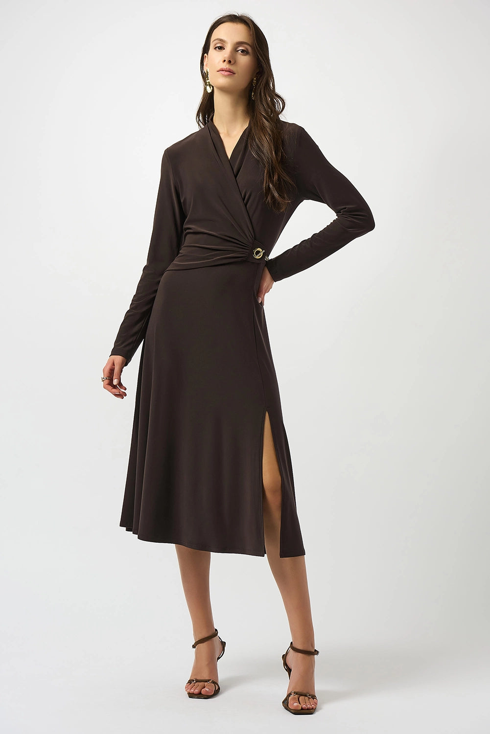 Joseph Ribkoff Silky Knit Fit and Flare Wrap Dress Jr253235