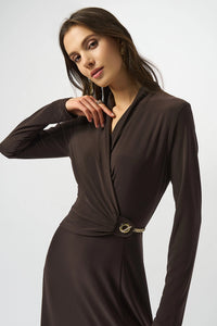 Joseph Ribkoff Silky Knit Fit and Flare Wrap Dress Jr253235