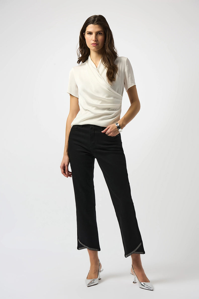 Joseph Ribkoff Recycled Satin And Silky Knit Wrap Top Jr253237
