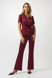 Joseph Ribkoff Recycled Satin And Silky Knit Wrap Top Jr253237