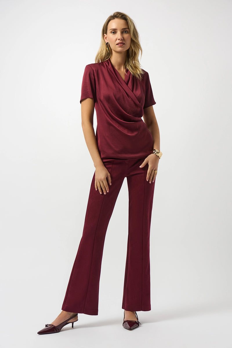 Joseph Ribkoff Recycled Satin And Silky Knit Wrap Top Jr253237