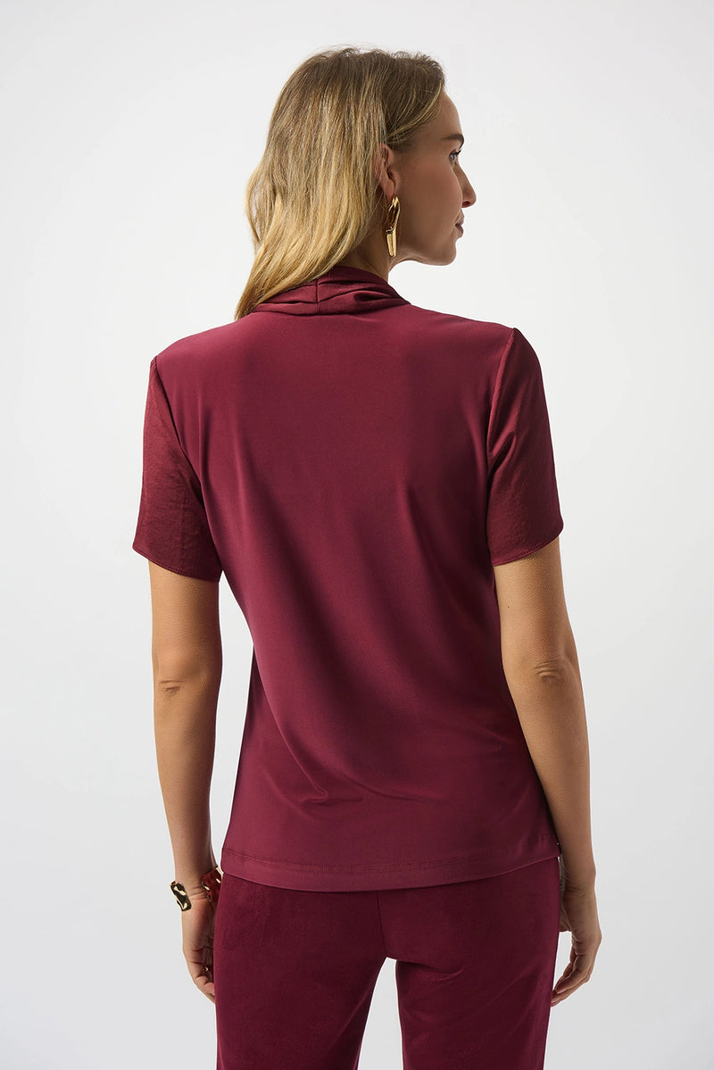 Joseph Ribkoff Recycled Satin And Silky Knit Wrap Top Jr253237