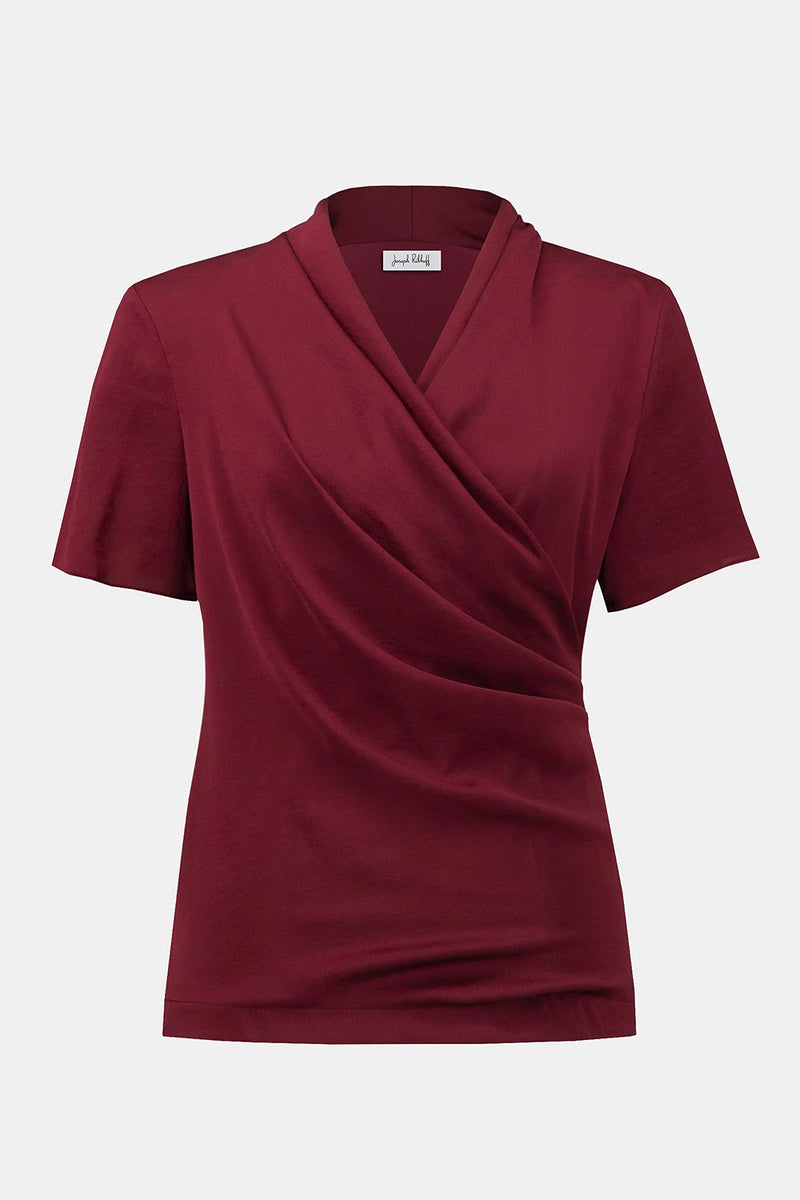 Joseph Ribkoff Recycled Satin And Silky Knit Wrap Top Jr253237