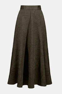 Joseph Ribkoff Pleated Satin Long Flared Skirt Jr253248