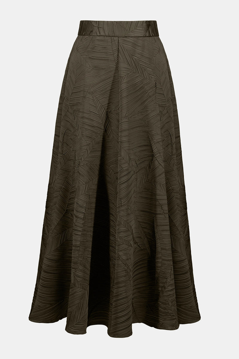 Joseph Ribkoff Pleated Satin Long Flared Skirt Jr253248