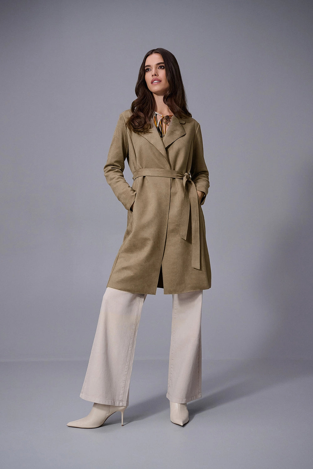 Joseph Ribkoff Scuba Suede Straight Coat Jr253252