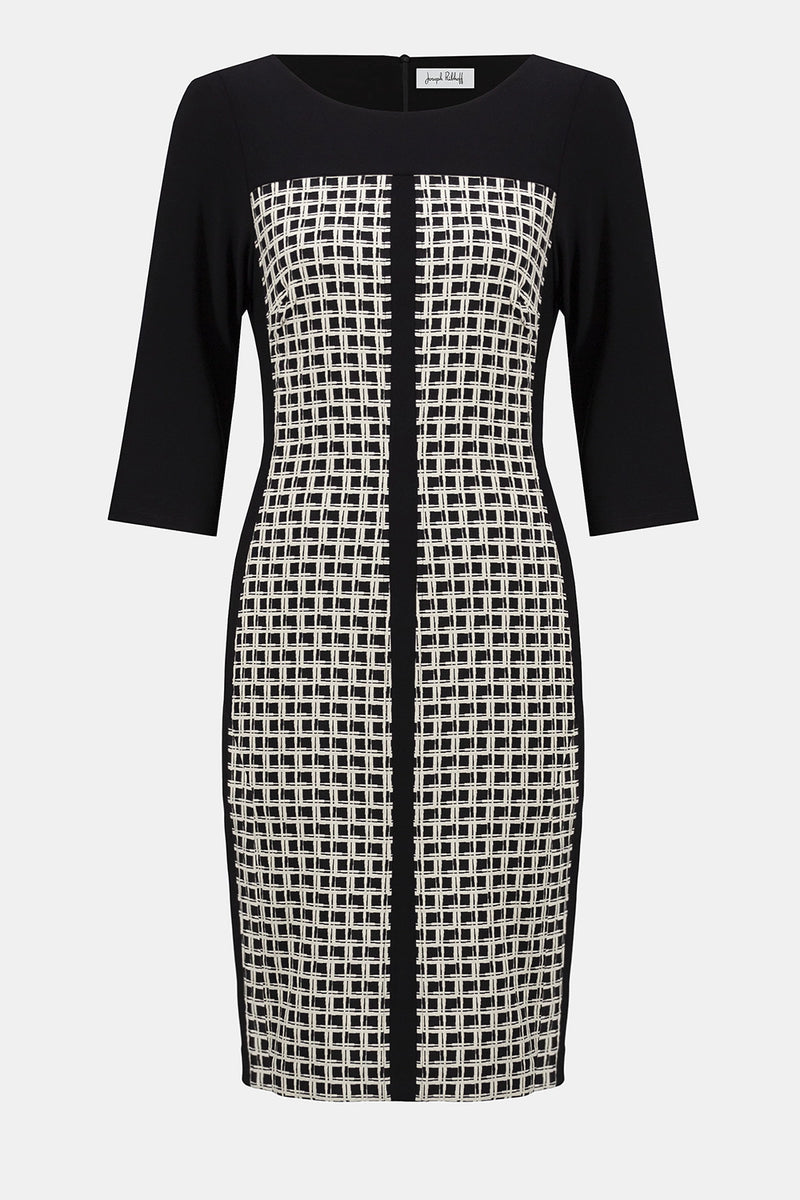 Joseph Ribkoff Jacquard Geometric Print Sheath Dress Jr253284
