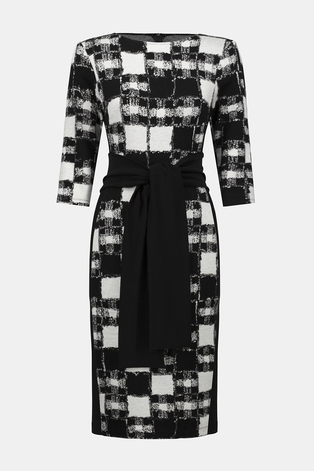 Joseph Ribkoff Jacquard Sweater Plaid Print Sheath Dress Jr253289