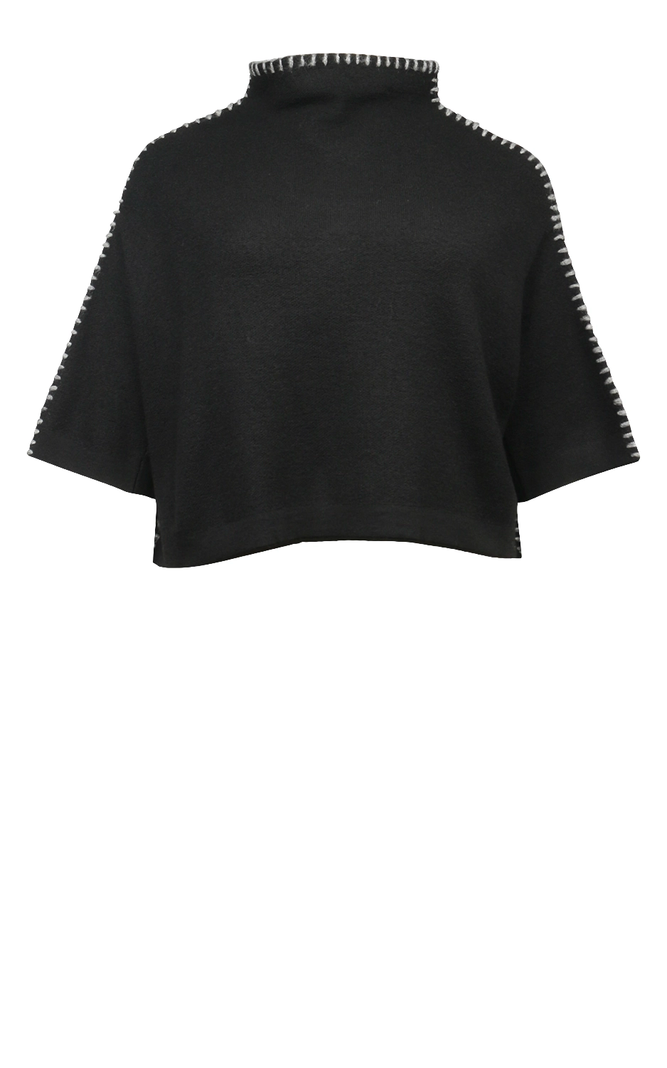 Moyuru Hasui Crop Knit in Black 253 311