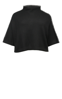 Moyuru Hasui Crop Knit in Black 253 311
