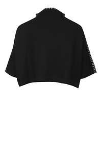 Moyuru Hasui Crop Knit in Black 253 311