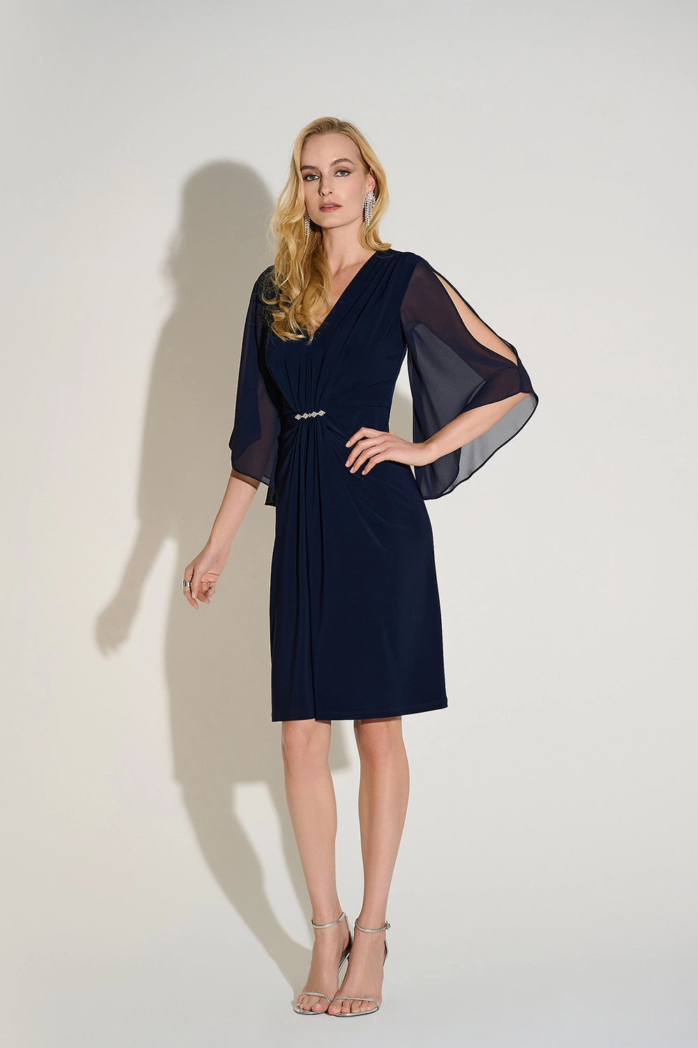 Joseph Ribkoff Silky Knit & Chiffon Sheath Dress Jr253728